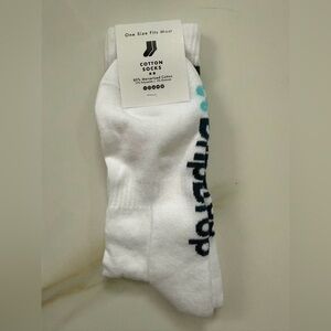 White Cotton Socks drip drop